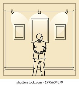 A Person enjoying the exhibition Illustration