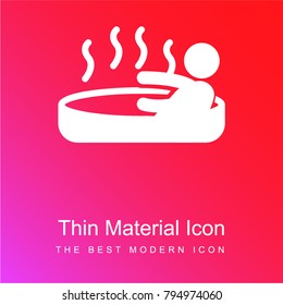 Person Enjoying Jacuzzi Hot Water Bath Red And Pink Gradient Material White Icon Minimal Design