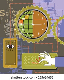 Person entering computer password