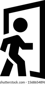 Person Entering Doorway Walkthrough Vector Icon