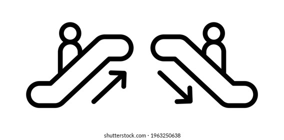 Person escalators lifting isolated icon