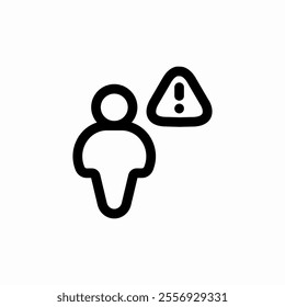 person exclamation mark warning icon sign vector