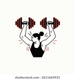 A person exercising with dumbbells, lifting weights for strength and fitness
