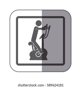 person exercising on a machine icon, vector illustration design image