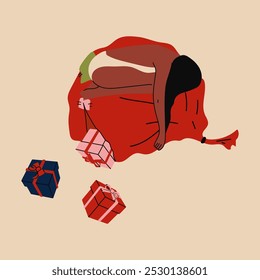 A person experiences sadness and unhappiness during the Christmas holidays. Psychology concept