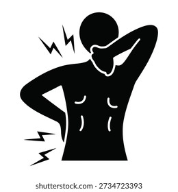 Person experiencing severe back pain with radiating discomfort and tension