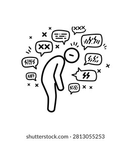 Person experiencing stress and headache