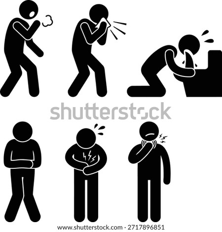 Person experiencing various types of pain and discomfort