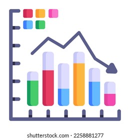 Person explaining chart, flat icon of business presentation 