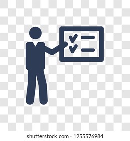 Person explaining strategy icon. Trendy Person explaining strategy logo concept on transparent background from Business and analytics collection