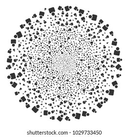 Person exploding round cluster. Object pattern created from scattered person icons as explosion globula. Vector illustration style is flat iconic symbols.