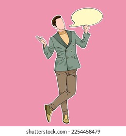 A person expressing his opinion is a vector illustration