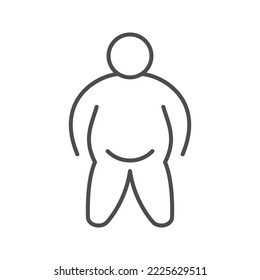 Person with extra weight line icon