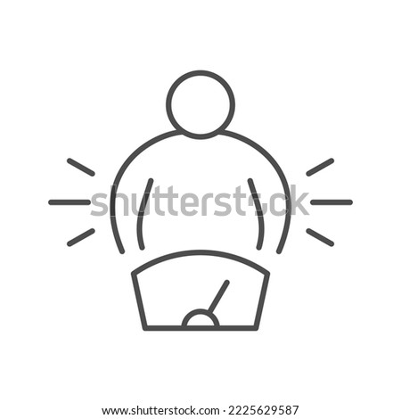 Person with extra weight line icon