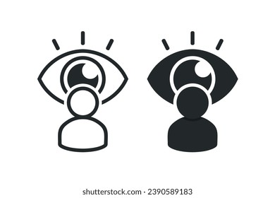 Person with eye icon. Illustration vector