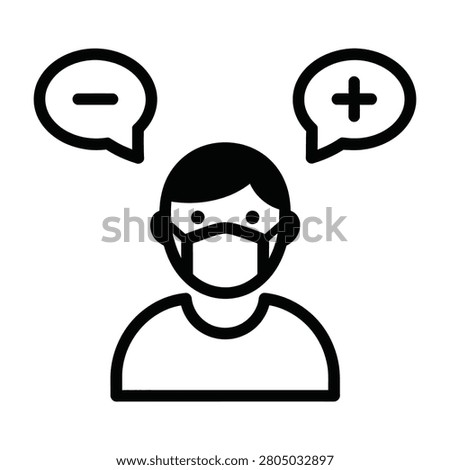 A person in a face mask contemplating pros and cons, symbolizing decision making during pandemic