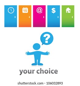 Person faced with the choice. vector