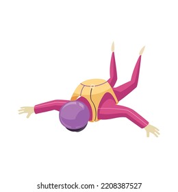 Person falling down during skydiving jump flat vector illustration