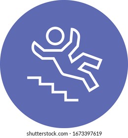 Person Falling Down Stairs Outline Icon