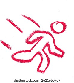 Person Falling Insurance Related Icon Crayon Chalk Drawing Vector