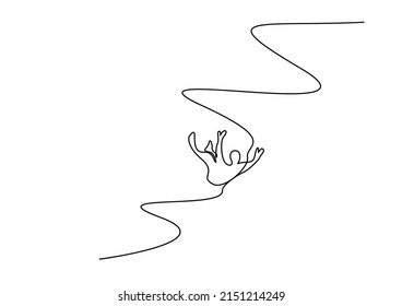 a person falling into space