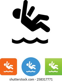 Person falling into water icon