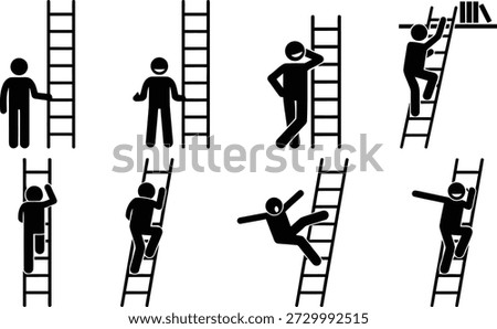 Person falling off ladder during climbing