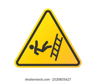 Person falls down the ladder icon. Accident. Falling from a ladder sign symbol. Observance of safety. 
