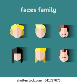 Person family. Vector simple icons