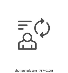Person feedback line icon