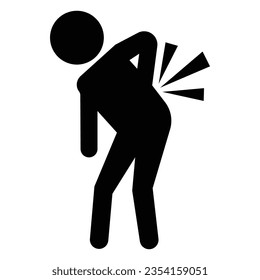 person feel back pain icon vector