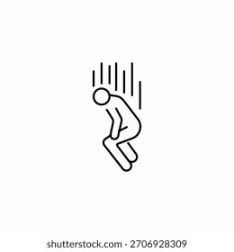 Person fühlt sich unten Symbol Vektor