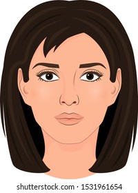 person. female vector face. makeup. model