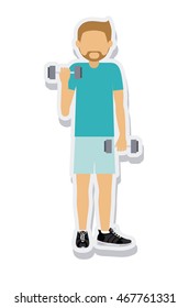 person figure athlete weightlifting sport icon vector illustration design