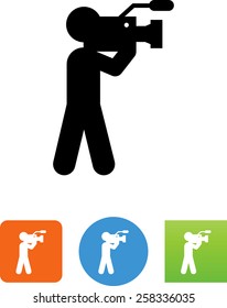 Person Filming Professional Video Camera Icon Stock Vector (Royalty ...