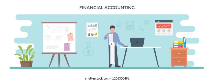 Person with financial books, financial accounting 