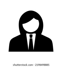Person Flat Icon Black and White Vector 