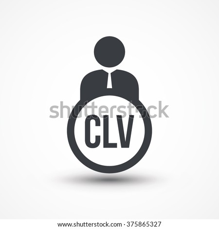 Person flat icon with word CLV customer lifetime value
