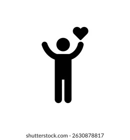 Person with Floating Heart Representing Feeling Lifted and Emotional Uplift