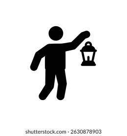 Person Floating with Lantern Seeking Direction and Clarity