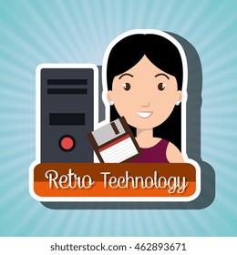 person floppy padlock system vector illustration graphic