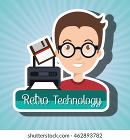 person floppy padlock system vector illustration graphic