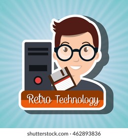 person floppy padlock system vector illustration graphic