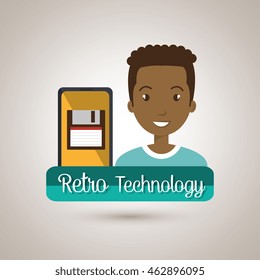 person floppy padlock system vector illustration graphic