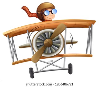 person flying plane white background illustration