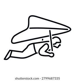 Person flying through the sky with a hang glider, illustrating adventure and extreme sport