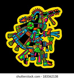 Person. Flyuro image of the Maya. Maya designs. Maya design elements.