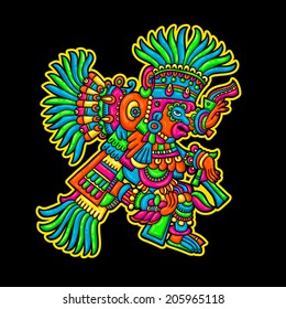 Person. Flyuro image of the Maya. Maya designs. Maya design elements.