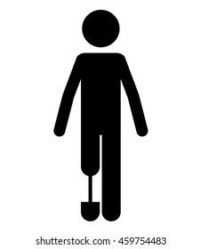 person with foot prosthesis isolated icon design, vector illustration  graphic 