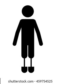 person with foot prosthesis isolated icon design, vector illustration  graphic 